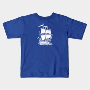 White Sailing Ship Kids T-Shirt